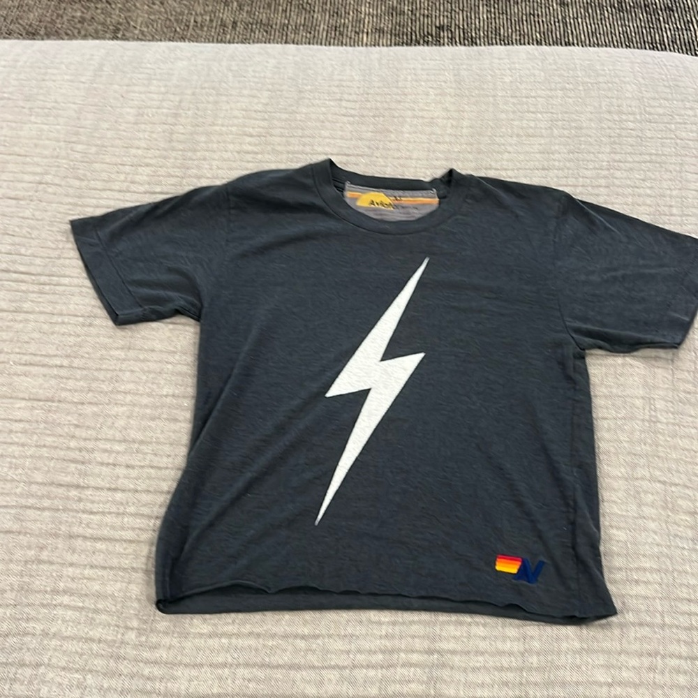 Aviator Nation Bolt Boyfriend Tee, Charcoal, Women’s XS